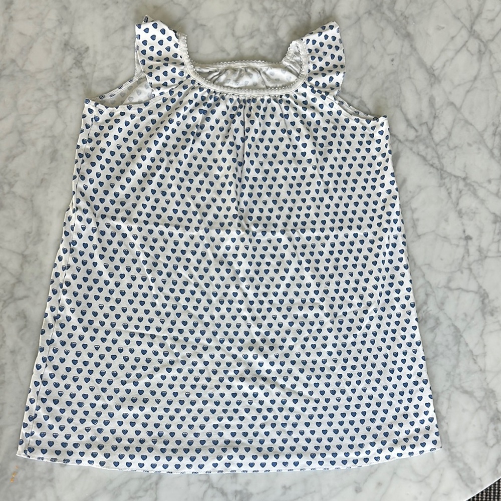Roller rabbit  blue and white Dress size 6 nightgown with Heart Pattern.